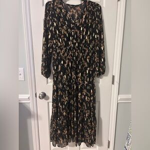 Simply Vera Vera Wang Black Floral Long Sleeve Dress